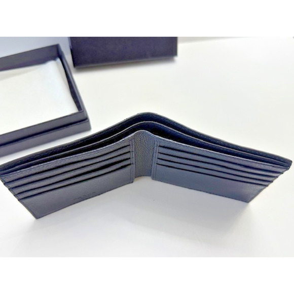 PRADA - Mens Wallet Billfold Card Holder - Saffiano - COA NEW W/BOX - NAVY BLUE - Picture 13 of 16